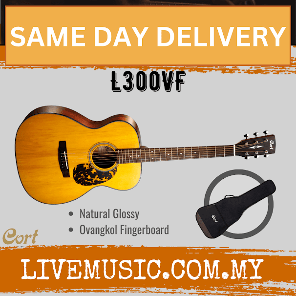 Cort L300VF - Acoustic-Electric Guitar with Gig Bag - Natural Glossy (L300-VF/L300-VF)