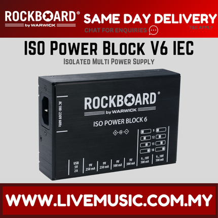 Rockboard by Warwick ISO Power Block V6 IEC Multi Power Supply