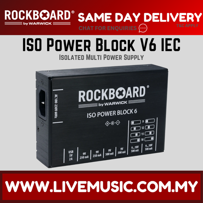 Rockboard by Warwick ISO Power Block V6 IEC Multi Power Supply