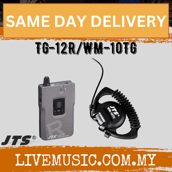 JTS TG-12R/WM-10TG Series Wireless Tour Guide Receiver ith Single High Definition Earphone