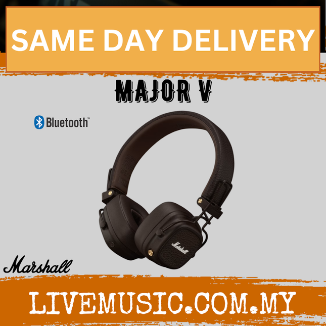 Marshall CE Major V Bluetooth Wireless Headphone - Black / Brown / Cream ( Major 5 )