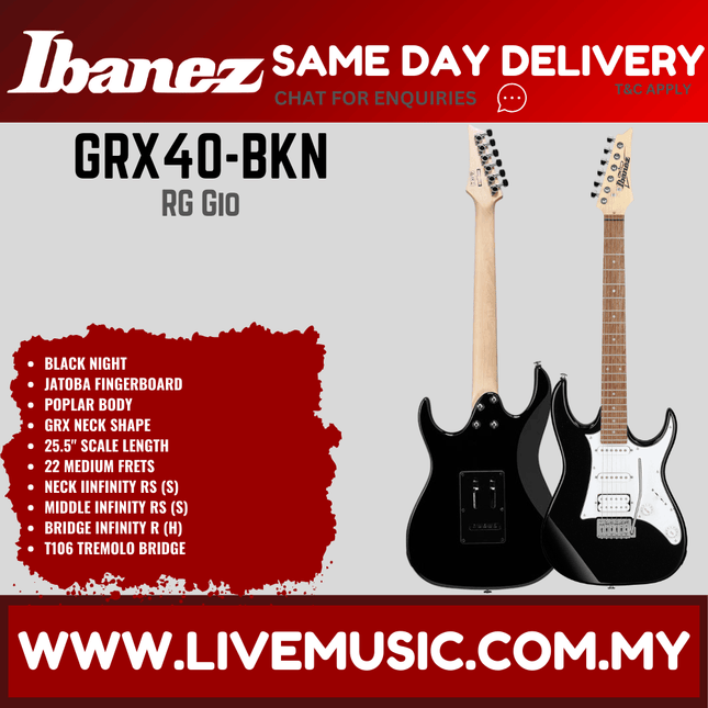 Ibanez Gio GRX40 GIO Series Solid Body Electric Guitar - (GRX-40 GRX 40)