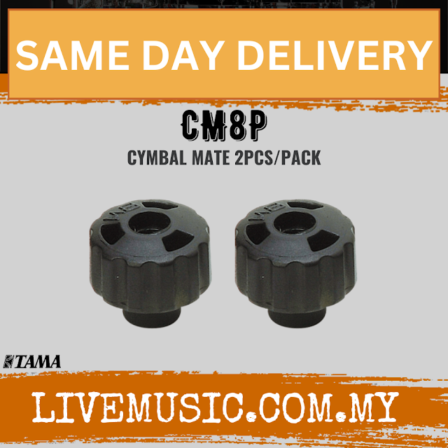 Tama 8mm cymbal mate set: two black rubber mounting pads for cymbals