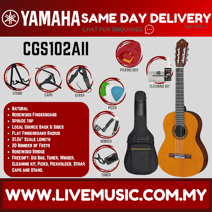 Yamaha CGS102A II 1/2 Size Classical Beginner Guitar for 8-12 years old ( CGS102AII )