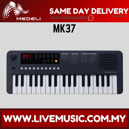 Medeli Mk37 37 Keys Keyboard, Black ( Mk-37 / Mk 37 )