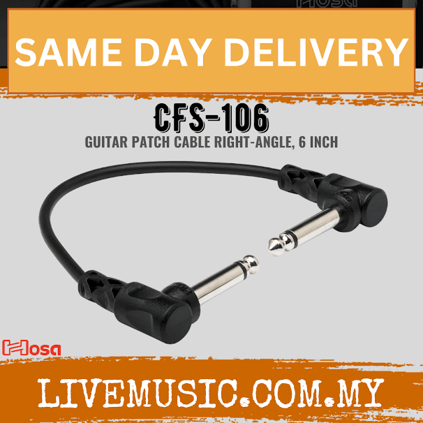 Hosa CFS-106 Guitar Patch Cable, 6inch (CFS106/CFS 106)