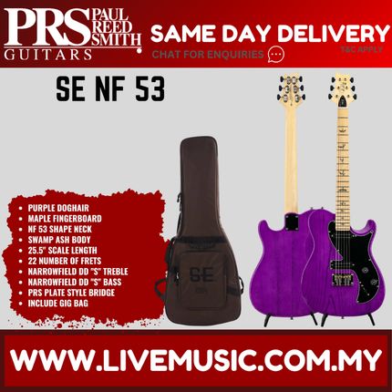 PRS SE NF 53 Electric Guitar, Purple Doghair ( NF53 NF-53 )