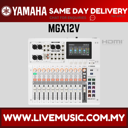 Yamaha MGX12V 18-Channel Digital Mixing Console with Video Interface - White ( MGX-12V MGX 12V )
