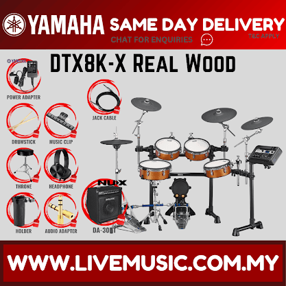 Yamaha DTX8K-X Electronic Drum Set With Amplifier And Drum Throne - Real Wood ( DTX8 / DTX8K / DTX8KX )