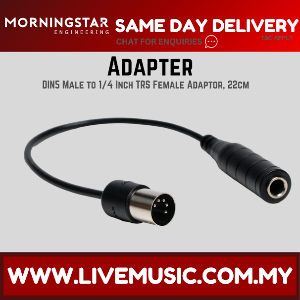 MORNINGSTAR DIN5 Male to 1/4 Inch TRS Female Adaptor, 22cm