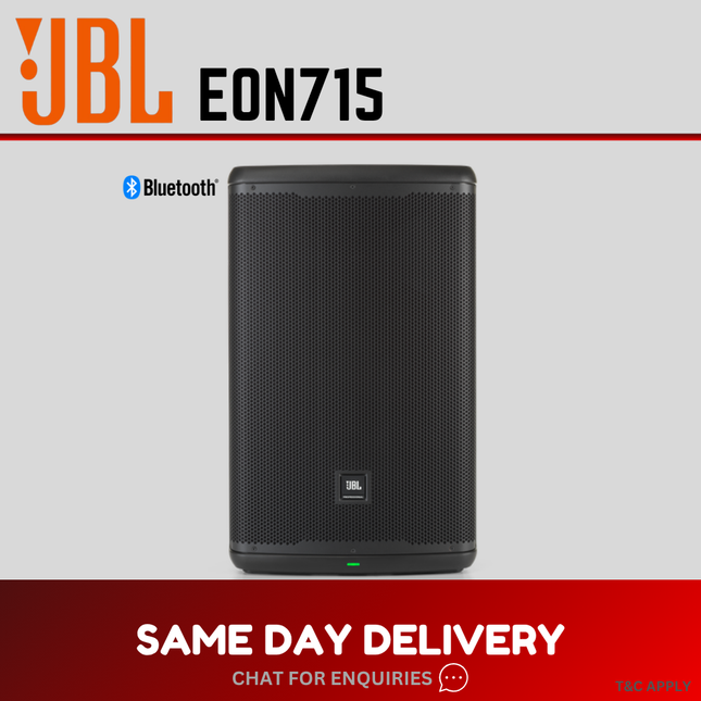 JBL EON715 1300W 15" Powered Speaker With Speaker Stand And Cable - Pair ( EON 715 )
