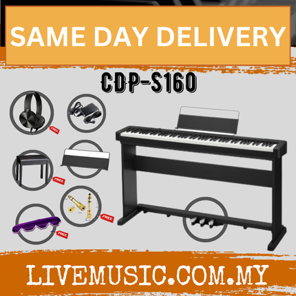 Casio CDP-S160 88-key Digital Piano with Stand, Bench & Headphone - Black ( CDPS160 / CDP S160 )