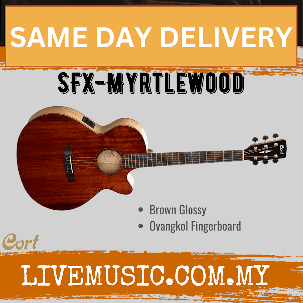 Cort SFX-Myrtlewood Acoustic-Electric Guitar with Bag - Brown Gloss (SFX MYRTLEWOOD)