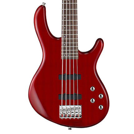 Cort Action Bass V Plus 5-Strings Bass Guitar Jatoba Fretboard with Bag - Trans Red (Action/V Plus)