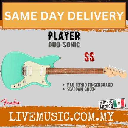 Fender Player Duo-Sonic Electric Guitar, Pau Ferro Fretboard - Seafoam Green