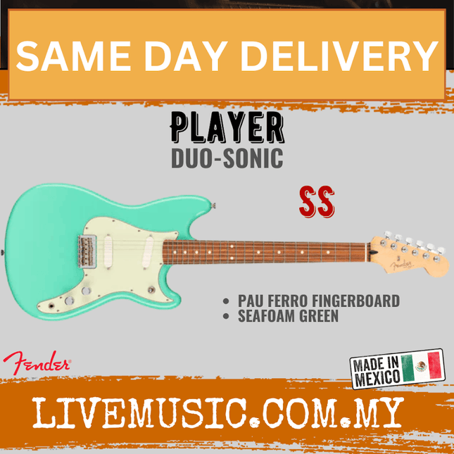 Fender Player Duo-Sonic Electric Guitar, Pau Ferro Fretboard - Seafoam Green
