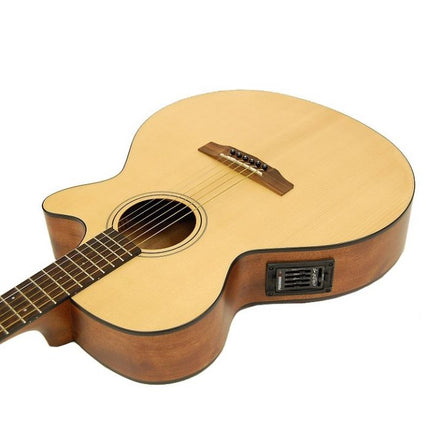 Cort SFX1F - Acoustic-Electric Guitar Ovangkol Fretboard with Gig Bag - Natural Satin (SFX 1F/SFX-1F)