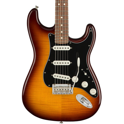 Fender Player Plus Top Stratocaster Electric Guitar, Pau Ferro Fretboard - Tobacco Sunburst