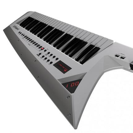 Roland AX-Edge - 49 Key Keytar Synthesizer with FREE Roland Strap and Adapter - White (AXEdge AX Edge)
