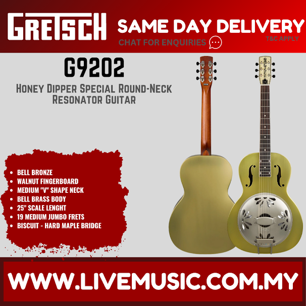 Gretsch G9202 Honey Dipper Special Round-Neck Resonator Guitar, Bell Bronze