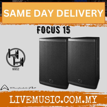 WHARFEDALE PRO FOCUS 15 Series 700 Watts RMS 15" 2-Way Passive Loudspeaker With Speaker Stand - Each / Pair (FOCUS-15/FOCUS15)