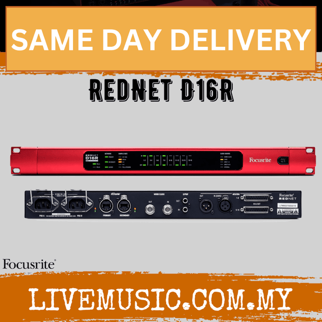 Focusrite Rednet D16R Rednet 1U 16 Channel AES/EBU Bridge To DANTE