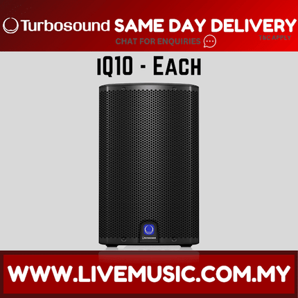 Turbosound iQ10 2500-Watt 10" Powered Speaker w/Wireless Mic, Speaker Stand And Cable - Pair ( iQ-10 / iQ 10 )