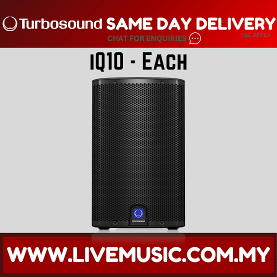 Turbosound iQ10 2500-Watt 10" Powered Speaker w/Wireless Mic, Speaker Stand And Cable - Pair ( iQ-10 / iQ 10 )