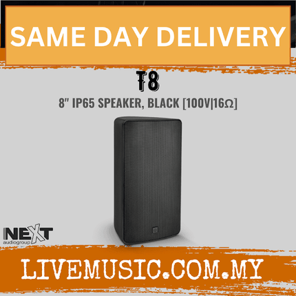 Next Audio T8 8" IP65 Speaker, Black - Pair/Each ( T-8 / T 8 )