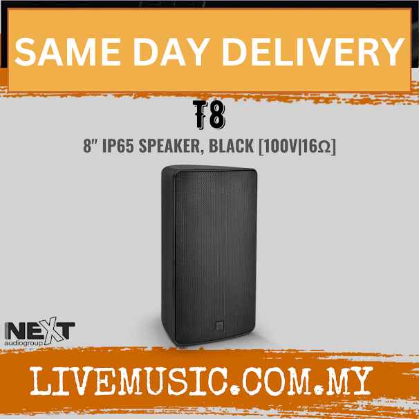 Next Audio T8 8" IP65 Speaker, White / Black - Each ( T-8 / T 8 )