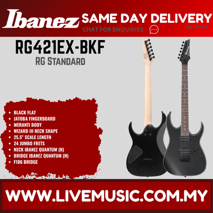 Ibanez RG421EX-BKF - Electric Guitar - Black Flat (RG421EX BKF/RG421EXBKF)