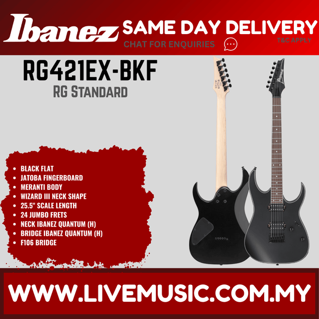 Ibanez RG421EX-BKF - Electric Guitar - Black Flat (RG421EX BKF/RG421EXBKF)