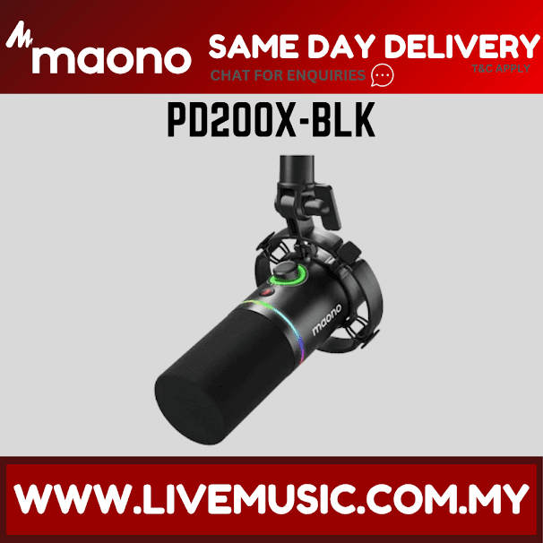 MAONO PD200X USB/XLR Dynamic Microphone - Black ( PD-200X / PD 200X )