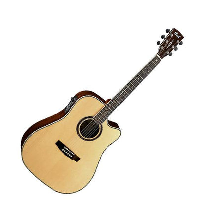 Cort MR730FX - Full Solid Acoustic-Electric Guitar Ovangkol Fretboard with Gig Bag - Natural Glossy (MR 730FX/MR-730FX)
