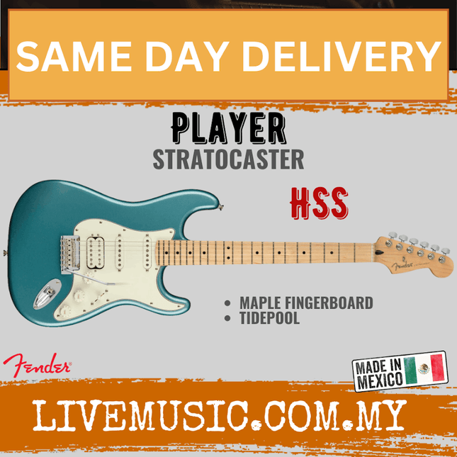 Fender Player HSS Stratocaster Electric Guitar, Maple Fretboard - Tidepool