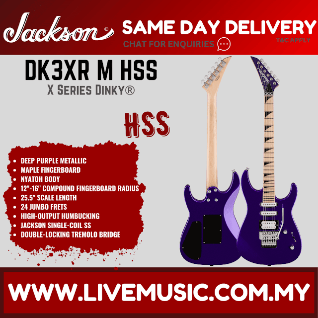 Jackson X Series DK3XRM HSS Electric Guitar, Maple FB, Deep Purple Metallic