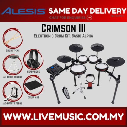 Alesis Crimson III Electronic Drum Kit With Mesh Heads ( Crimson 3 Crimson3 CrimsonIII )