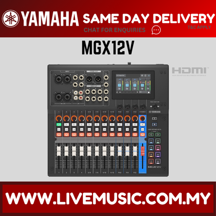 Yamaha MGX12V 18-Channel Digital Mixing Console with Video Interface - Black ( MGX-12V MGX 12V )