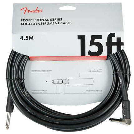 Fender Professional Series Angled Instrument Cable, 15ft - Black