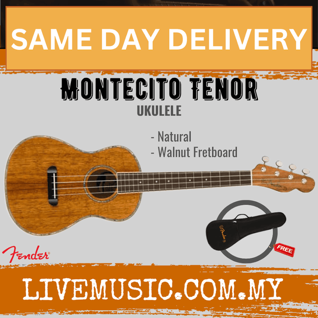 Fender Montecito Tenor Ukulele with Bag - Natural