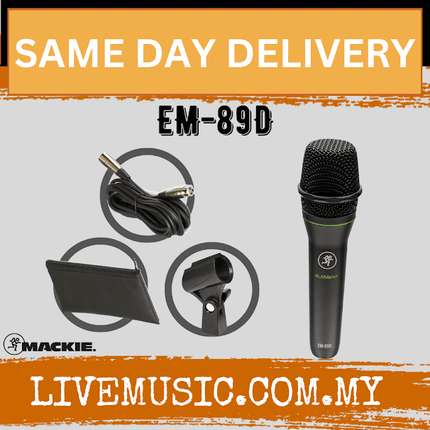 Mackie EM-89D Cardioid Dynamic Vocal Microphone (EM89D/EM 89D)
