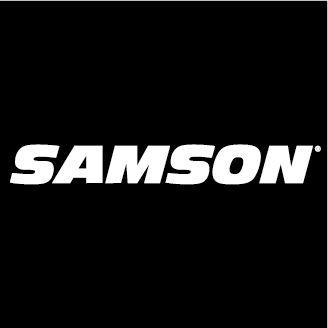 SAMSON wordmark logo on a black background