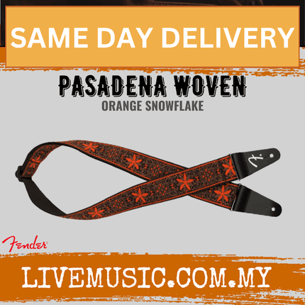 Fender Pasadena Woven Guitar Strap, Orange Snowflake