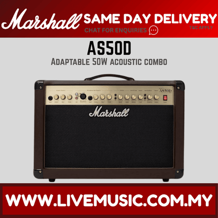 Marshall AS50D 50-watts 2x8" Acoustic Guitar Combo Amplifier (AS50DC/AS50DG)