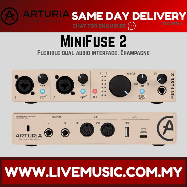 Arturia MiniFuse 2 USB-C Audio Interface, Champagne