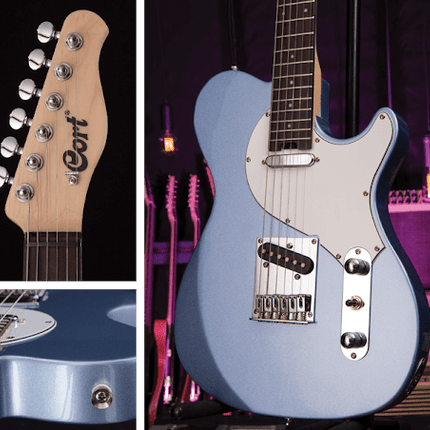 Cort Classic TC Electric Guitar Jatoba Fretboard with Gig Bag - Blue Ice Metallic