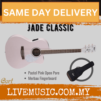 Cort JADE CLASSIC Acoustic-Electric Guitar with Gig Bag - Pastel Pink Open Pore (JADE-CLASSIC/JADECLASSIC)