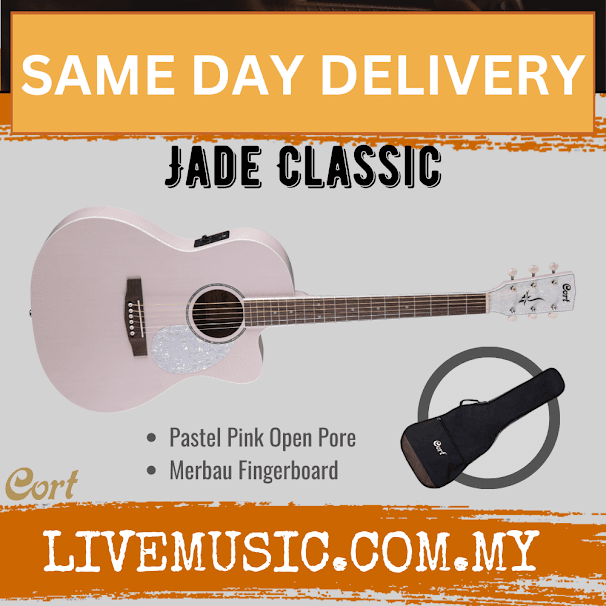 Cort JADE CLASSIC Acoustic-Electric Guitar with Gig Bag - Pastel Pink Open Pore (JADE-CLASSIC/JADECLASSIC)