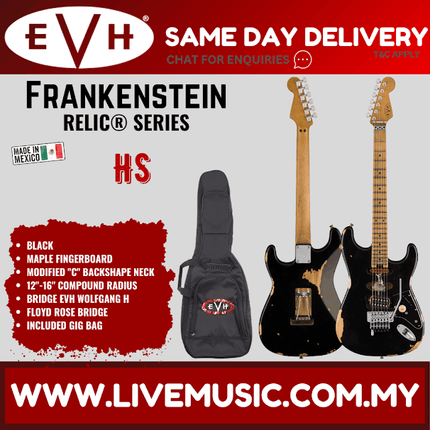 EVH Frankenstein Series Relic Electric Guitar, Black