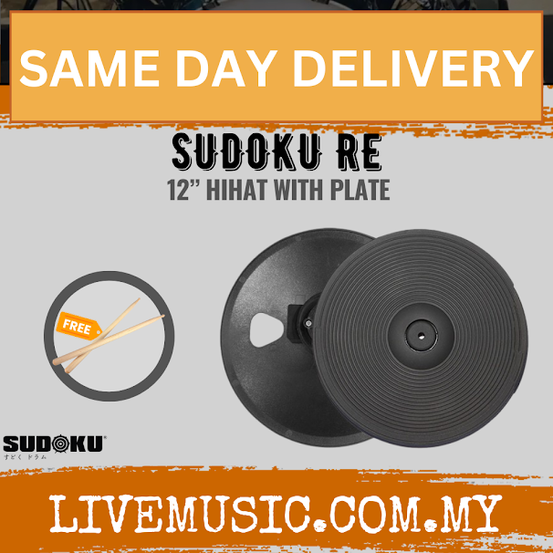 Sudoku 12"  RE Electric Drum Cymbal Pad Rubber Hihat Cymbal with Plate